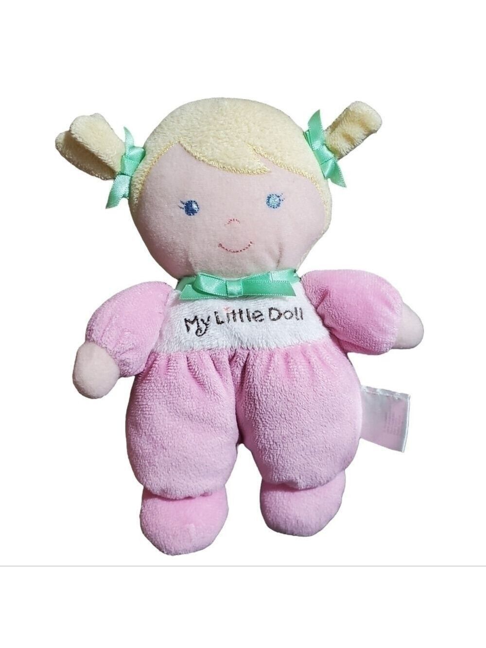 Fisher Price My Little doll 8" plush stuffed pink outfit blonde hair blue eyes